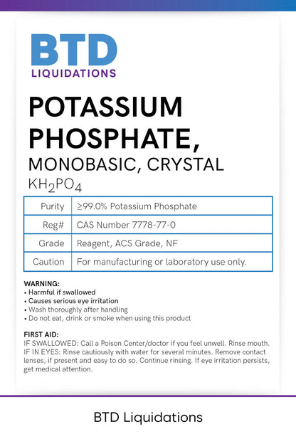 Potassium Phosphate Monobasic, ACS grade reagent, ≥99.0% CAS # 7778-77-0