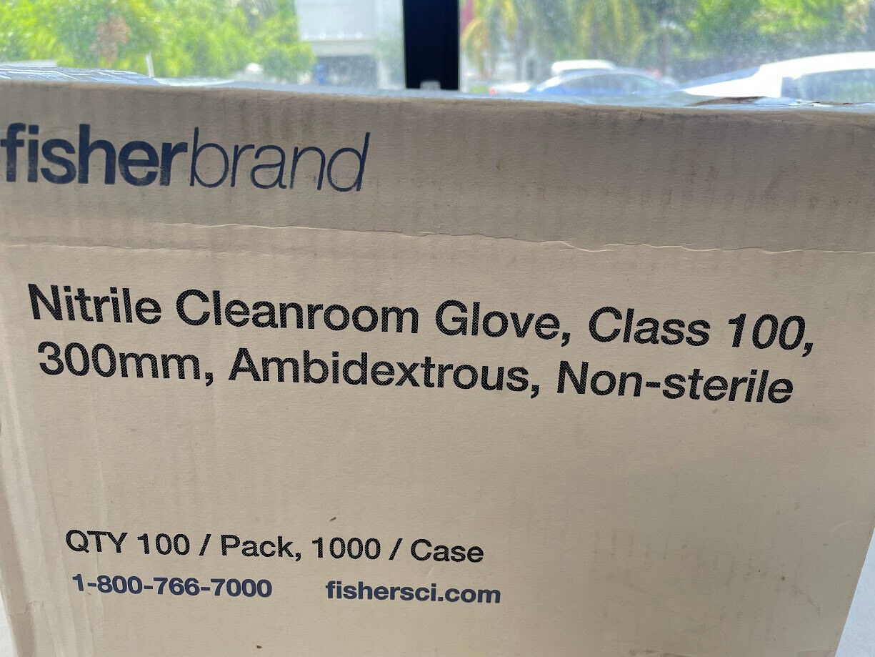 Fisherbrand Nitrile Class 100 Cleanroom Disposable Gloves 1000 Case (Large)