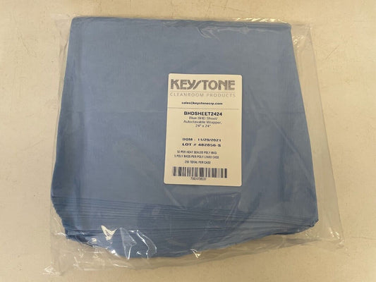 Keystone Cleanroom Products BHDSHEET2424 BHD Blue Autoclavable Wrapper (50 Pack)