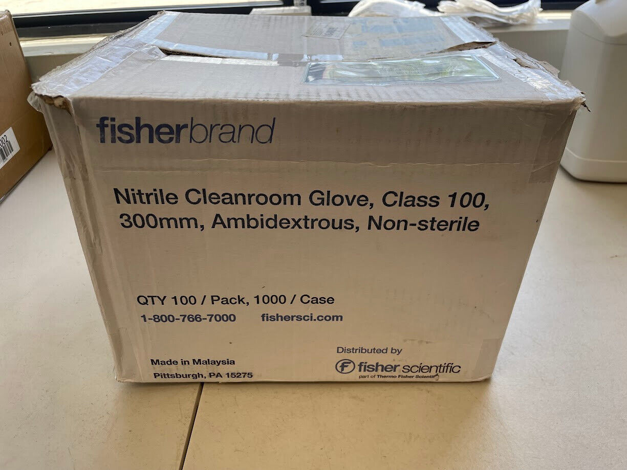 Fisherbrand Nitrile Class 100 Cleanroom Disposable Gloves 1000 Case (Large)