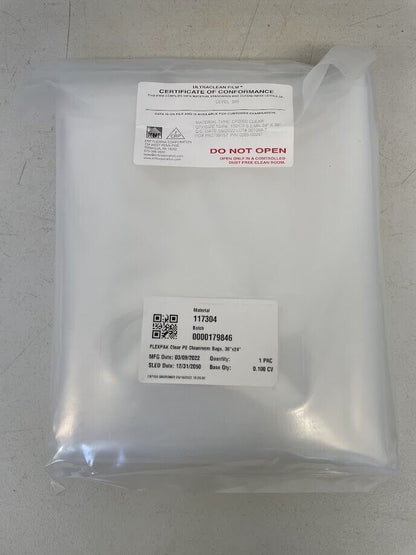 FLEXPAK Clear Polyethylene Cleanroom Bags KNF 6 mil - 36 x 24 in (10 pack)