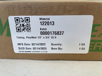 Masterflex Transfer Tubing, PharMed BPT, 1/2" ID x 3/4" OD; 25 ft EW-96880-18